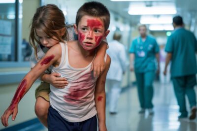 Un niño de 7 años, lleno de moretones, entró a urgencias cargando a su hermanita… lo que dijo después rompió corazones