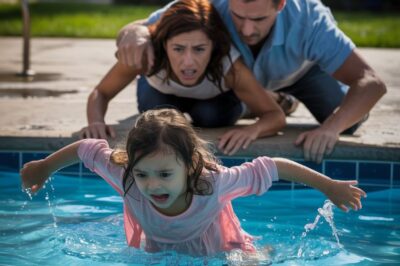 Mi hermana empujó a mi hija a la piscina; todavía vestida, sin saber nadar. Intenté correr hacia ella, pero mi padre me sujetó del cuello. «Si no aguanta un poco de agua, no merece vivir». Sentía como si se me desgarrara el pecho. Cuando por fin saqué a mi hija, débil y tosiendo, no grité ni me derrumbé. Simplemente los miré: tranquilos, fríos y con una mirada definitiva. Entonces me fui de esa casa para siempre. No se dieron cuenta de que estaba a punto de quitarles todo lo que querían… y a la mañana siguiente, empezaron las consecuencias.
