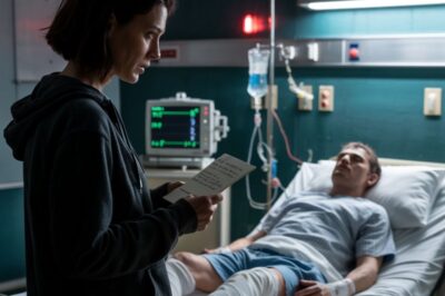 Fui al hospital a atender a mi esposo, que tenía un hueso roto. Mientras dormía, la enfermera jefe me puso un papel en la mano: “No vuelvas. Revisa la cámara…”