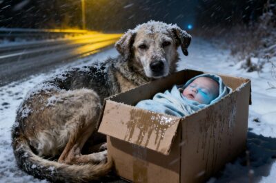Lo dejaron morir solo en la nieve, pero el perro viejo pasó su última noche dando su calor a un bebé abandonado y le salvó la vida