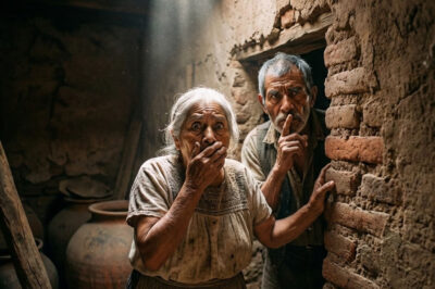 Mi hijo y su esposa encerraron a mi marido y a mí en el sótano de nuestra propia casa. Mientras yo entraba en pánico, mi esposo se inclinó hacia mí y susurró: —Silencio… ellos no saben lo que hay detrás de esta pared. Cuando finalmente se fueron, mi marido retiró con cuidado un ladrillo suelto y me mostró un secreto que había mantenido oculto durante treinta años…