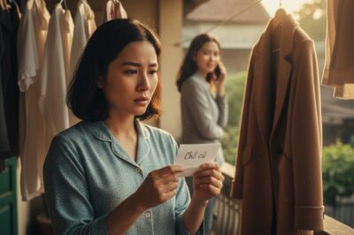 “Ayudando a mi cuñada a colgar la ropa, encontré un papel en su bolsillo con la letra de mi esposo: ‘En el lugar de siempre’.”