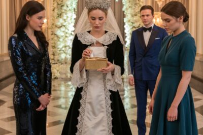 En la boda de mi hija, su suegra le regaló una caja. Al abrirla, encontró un uniforme de limpieza. Mi yerno sonrió y comentó: «Justo lo que necesita en casa». A mi hija se le llenaron los ojos de lágrimas y empezó a temblar. Me levanté en silencio y dije: «Veamos el regalo que tengo para ti». Al abrir la caja, sus rostros se llenaron de asombro.