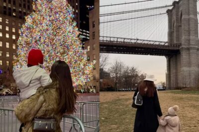 Nadia Ferreira y Marc Anthony le dan la bienvenida a la Navidad junto a su hijo Marquito en Nueva York
