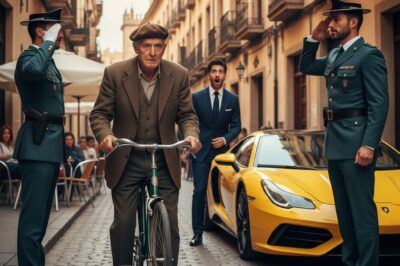 EL CONDUCTOR DE UN AUTO DEPORTIVO GOLPEÓ E INSULTÓ A UN ANCIANO EN BICICLETA, PERO PALIDECIÓ CUANDO LLEGÓ LA POLICÍA Y SALUDÓ AL ANCIANO