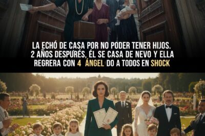 “La echó de casa por no poder tener hijos. 2 años después, él se casa de nuevo y ella regresa con 4 ángeles, dejando a todos en shock.”