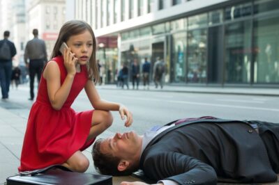 Un CEO tecnológico se desplomó en una acera abrasadora de Austin y todos pasaron de largo… hasta que una niña de 8 años con un vestido rojo se detuvo, pidió ayuda y le cambió la vida para siempre.