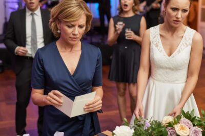 En la boda de mi hijo, la novia torció el labio y me susurró con desprecio: “Siéntate junto a las puertas de la cocina; tu cara arruinará las fotos familiares”. Mi asiento terminó ocupado por un desconocido. Yo solo sonreí, caminé hasta la mesa de regalos y deslicé de nuevo en mi bolso el cheque de 25.000 dólares. Inclinándome hacia ella, le susurré: “No te preocupes… me mantendré fuera de tu vida para siempre”. Tres horas después, la banda, el bar y las flores desaparecieron… y también algo mucho más grande.