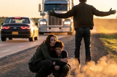 La mañana de nuestro viaje familiar, a solo diez minutos de la autopista, mi esposo se detuvo de repente. “¡Salgan! ¡Ahora!”. Nos desabrochó el cinturón de seguridad a mí y a nuestro hijo de 4 años con brusquedad, sacándonos a rastras del coche. “¡Papá, tengo miedo!”, gritó nuestro hijo. En el momento en que caímos al suelo, me quedé sin voz ante lo que pasó ante mis ojos.