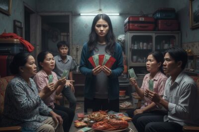 “En Año Nuevo, mi familia política de 6 personas vino a comer gratis. Mi suegra dijo: ‘Dales dinero a tus sobrinos’, así que saqué 6 sobres con solo 5 mil dongs.”