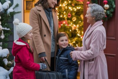 «Aquí no hay lugar para ustedes» — dijo mi suegra cuando llegué con mis hijos en Navidad… a MI PROPIA casa