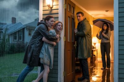 Encontré a mi hija arrodillada bajo la lluvia; su marido la estaba castigando por haberse comprado un vestido nuevo. Desde dentro, podía oírlo a él y a su familia riéndose. La levanté en brazos, abrí la puerta de una patada y dije cinco palabras que jamás olvidarían.