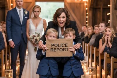 Con nueve meses de embarazo, le supliqué que me dejara volver a entrar. Ni siquiera miró mi barriga enorme; solo miró la puerta. “Eres una carga”, dijo, y me empujó hacia la ventisca que aullaba. La nieve se tragó mis gritos. Sobreviví… de alguna manera. Un año después, él estaba de pie en el altar, sonriendo como si yo nunca hubiera existido. Yo entré en la iglesia con gemelos en brazos. “Felicidades”, susurré. “Ahora… vamos a contarle a todos lo que me hiciste.” Y alcé las pruebas que lo destruirían.