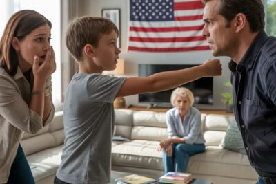 Mi marido me abofeteó delante de su madre, que se quedó sentada con una sonrisa de superioridad… pero nuestro hijo de 10 años se levantó de un salto y lo que hizo después hizo que los dos se arrepintieran de haberme tocado. Fue un momento que jamás olvidarían…