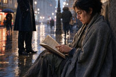 EL MILLONARIO LA ENCONTRÓ LEYENDO BAJO LA LLUVIA… SIN SABER QUE LA MUJER SIN HOGAR ERA LA ÚNICA PERSONA QUE IBA A DEVOLVERLE LA VIDA